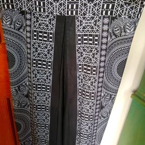 Wide leg open slit pants